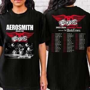 Aerosmith Peace Out Farewell Tour T-Shirt 2 Sided Rock Band Music Graphic Tee